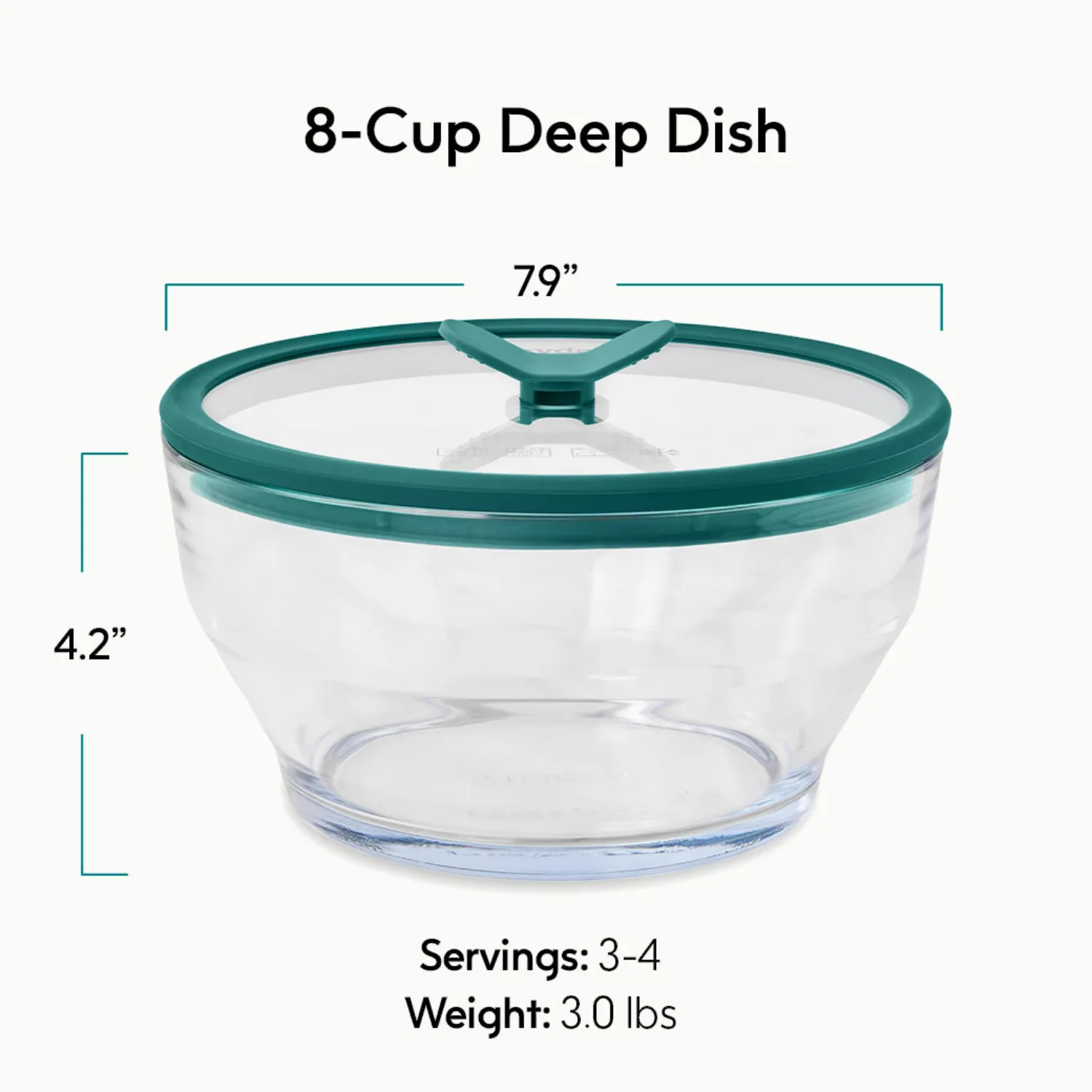 Anyday 8-Cup Round Glass Container