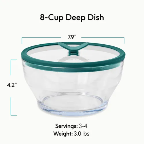 Anyday 8-Cup Round Glass Container