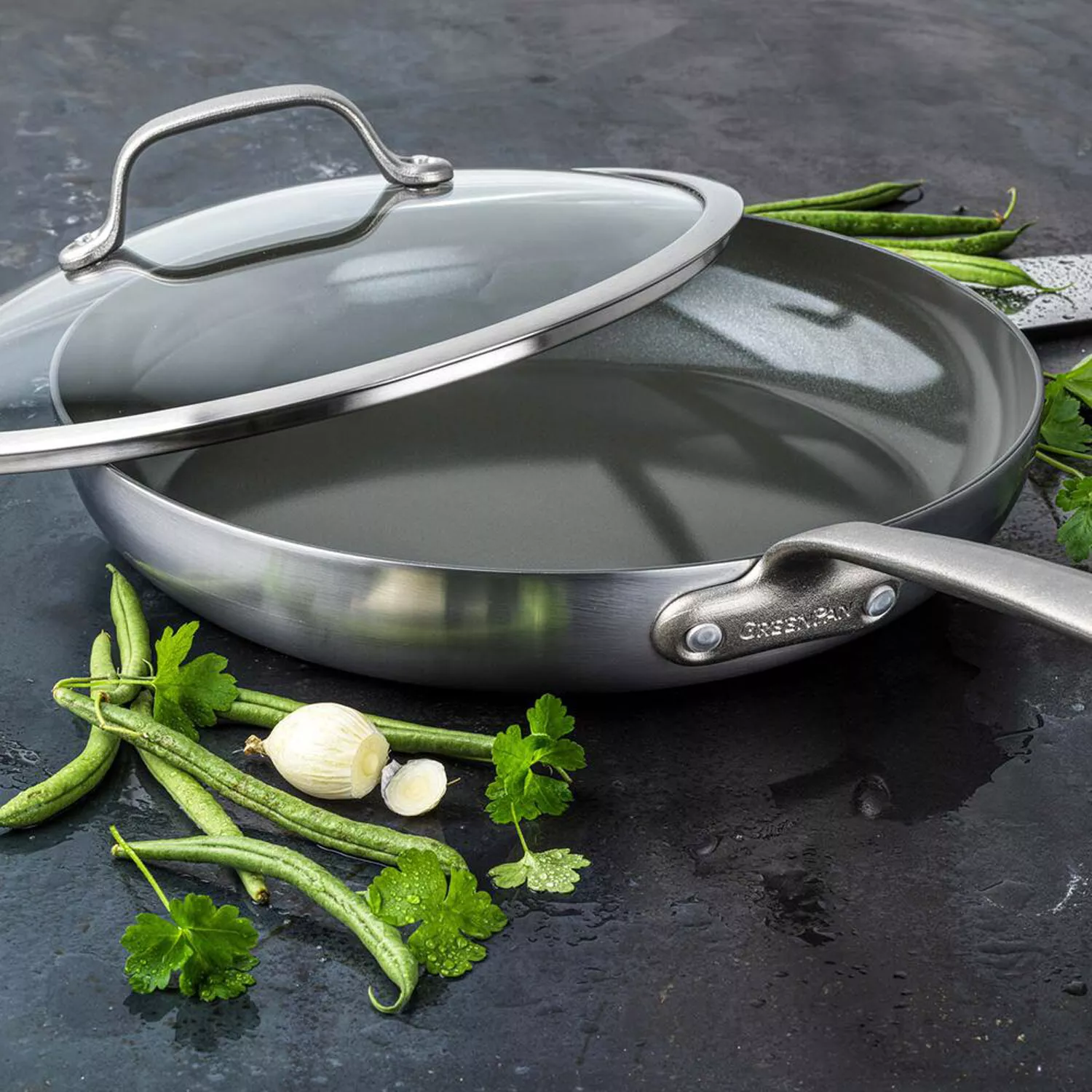 GreenPan Craft Steel Nonstick Skillet with Lid, 12"