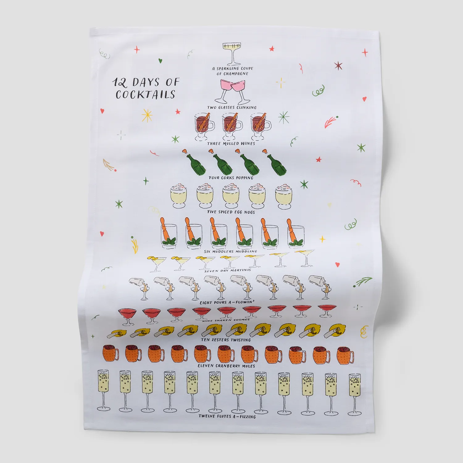 12 Days of Cocktails Kitchen Towel