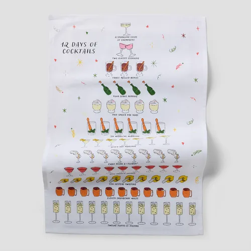 12 Days of Cocktails Kitchen Towel