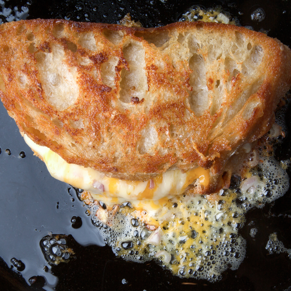 Breakfast Grilled Cheese Sandwich with Caramelized Onion