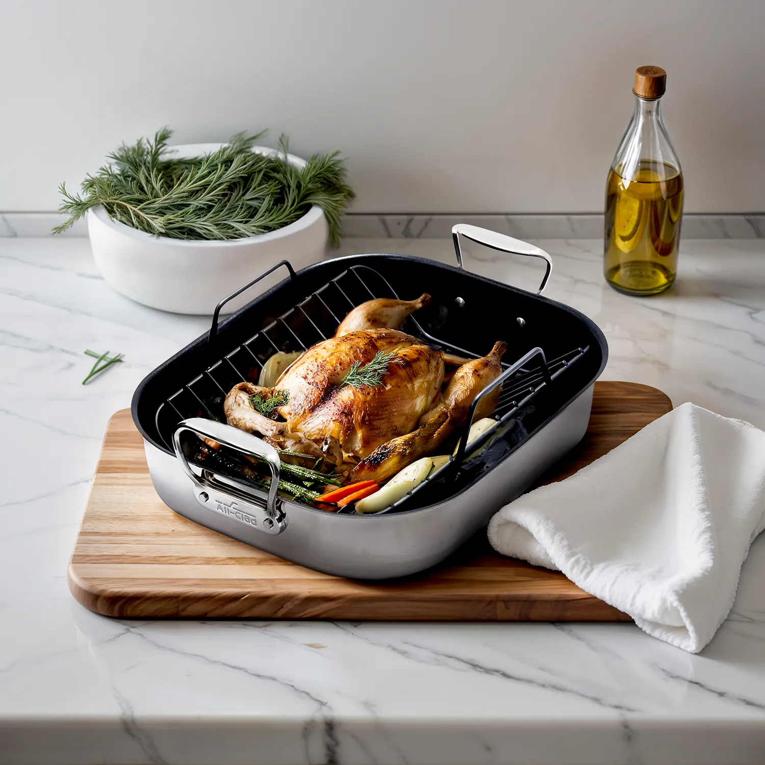 All-Clad Nonstick Roasting Pan with Nonstick Rack, 13&#34; x 16&#34;