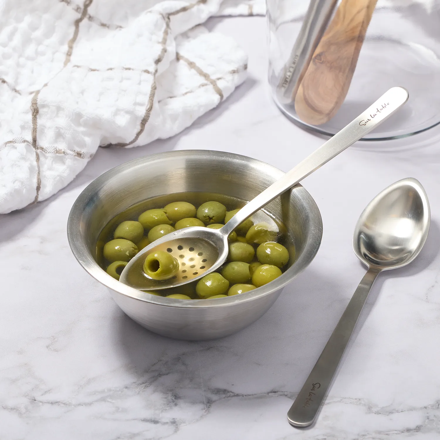 Sur La Table Stainless Steel Slotted Chef Spoon