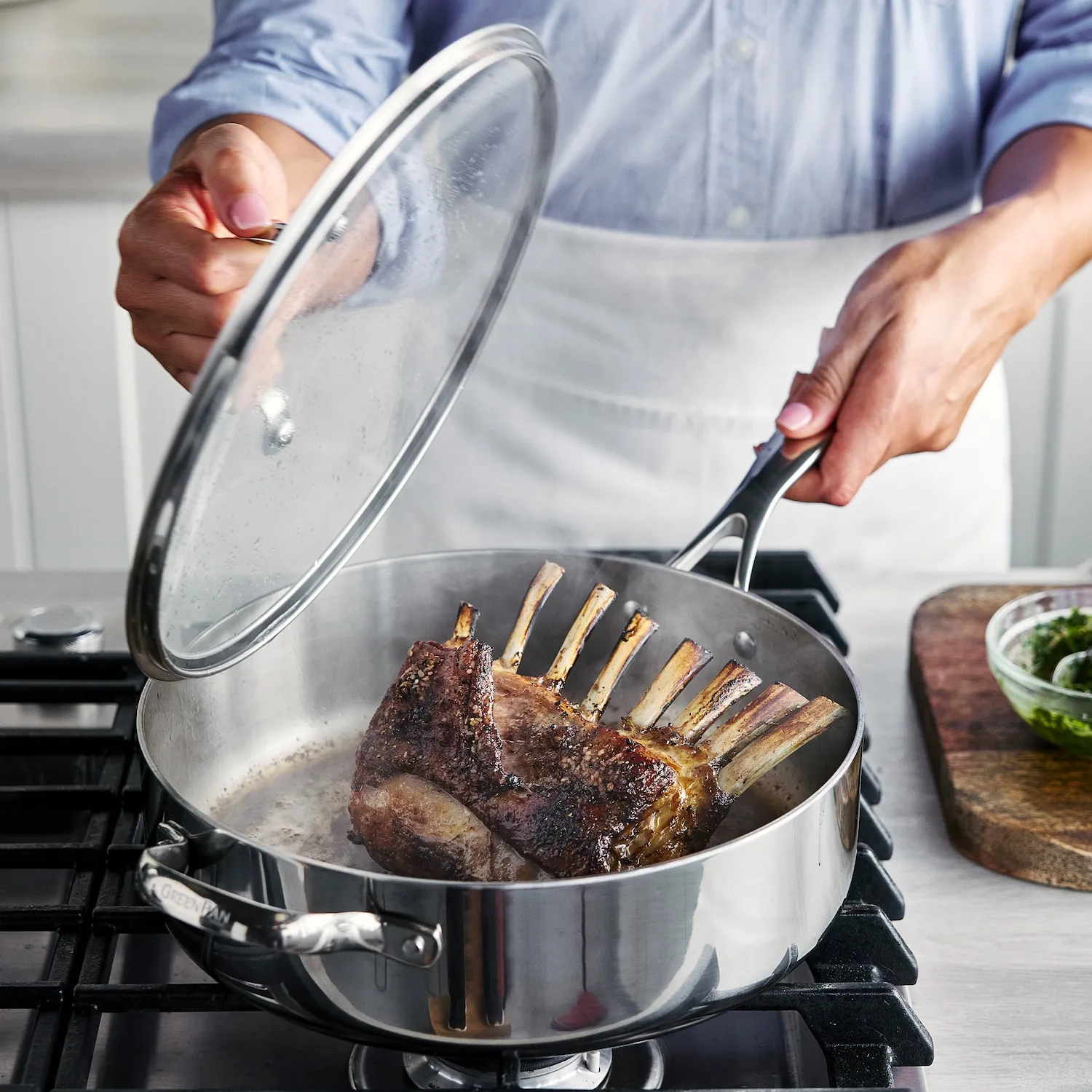 GreenPan Valencia Pro 3-Ply Stainless Steel Sauté Pan, 5 qt. 