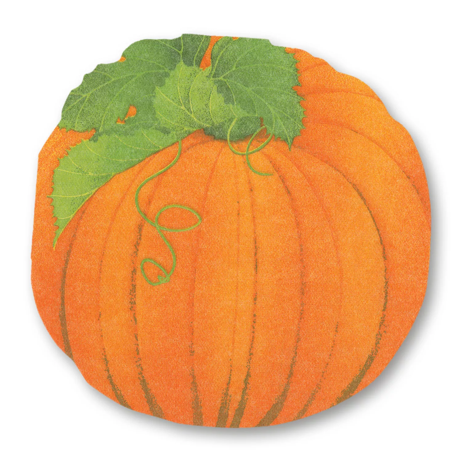 Caspari Figural Die-Cut Pumpkin Napkins, Set of 15