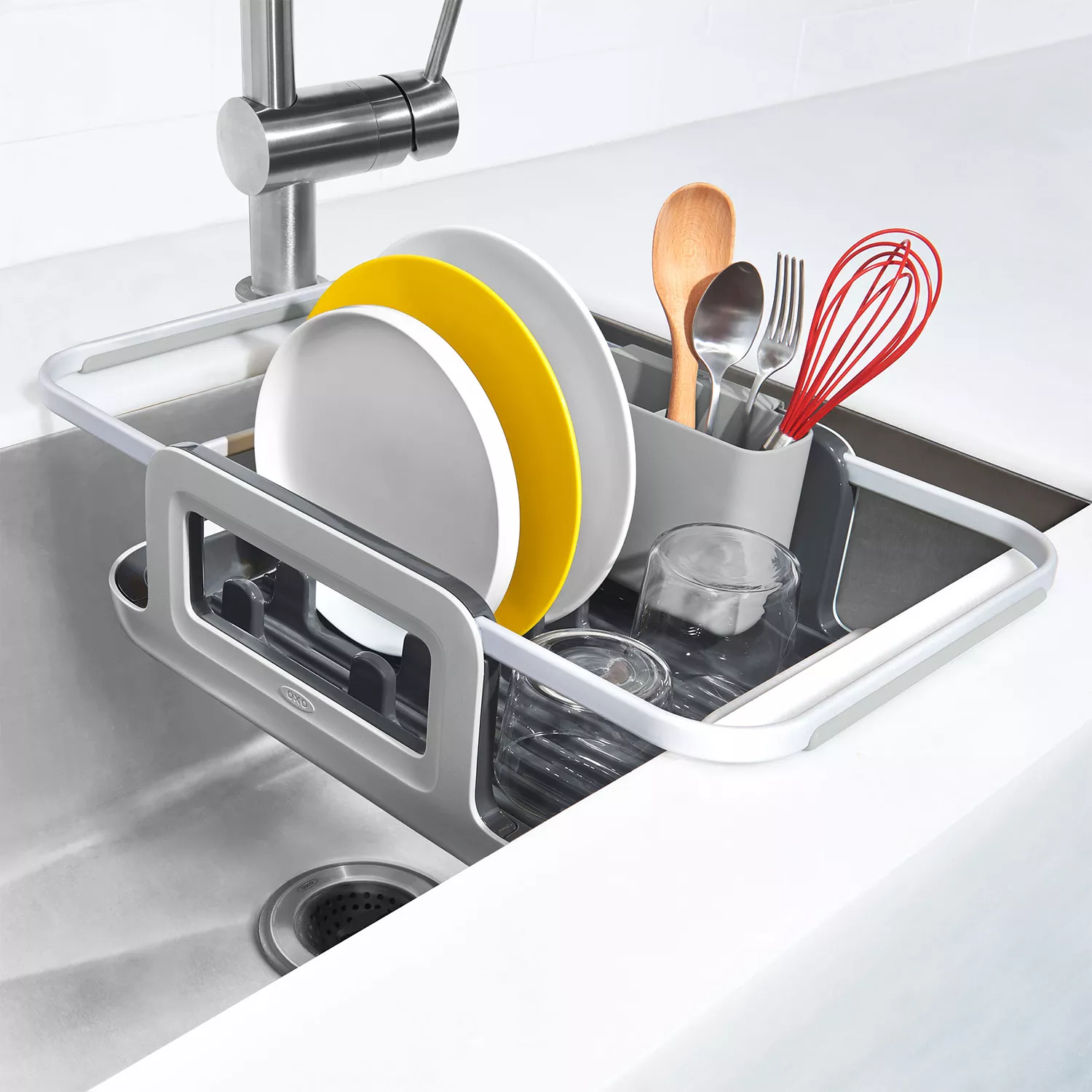 OXO Good Grips Extendable Over-The-Sink Aluminum Dish Rack