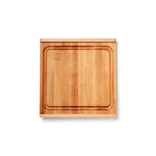 John Boos Maple Edge-Grain Countertop Cutting Board w/ Juice Groove, 17.75" x 17.25" x 1.25"