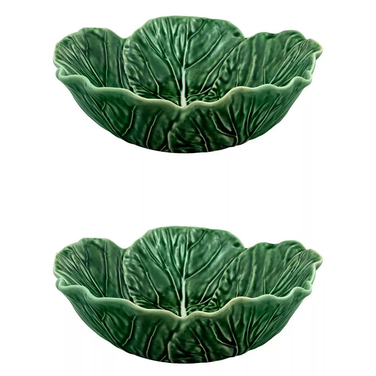 Bordallo Pinheiro Cabbage Salad Bowls, Set of 2