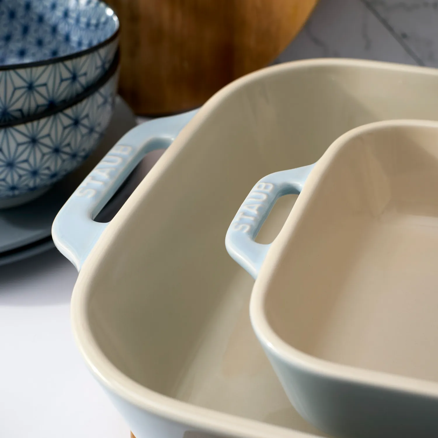 Staub Pastel Macaron Stoneware 3-Piece Rectangular Baker Set