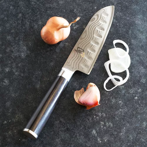 Shun Classic Hollow-Edge Santoku, 7&#34;