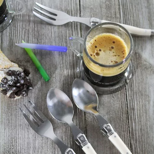 French Home 8-Piece Laguiole Cocktail/Dessert Spoon and Fork Set