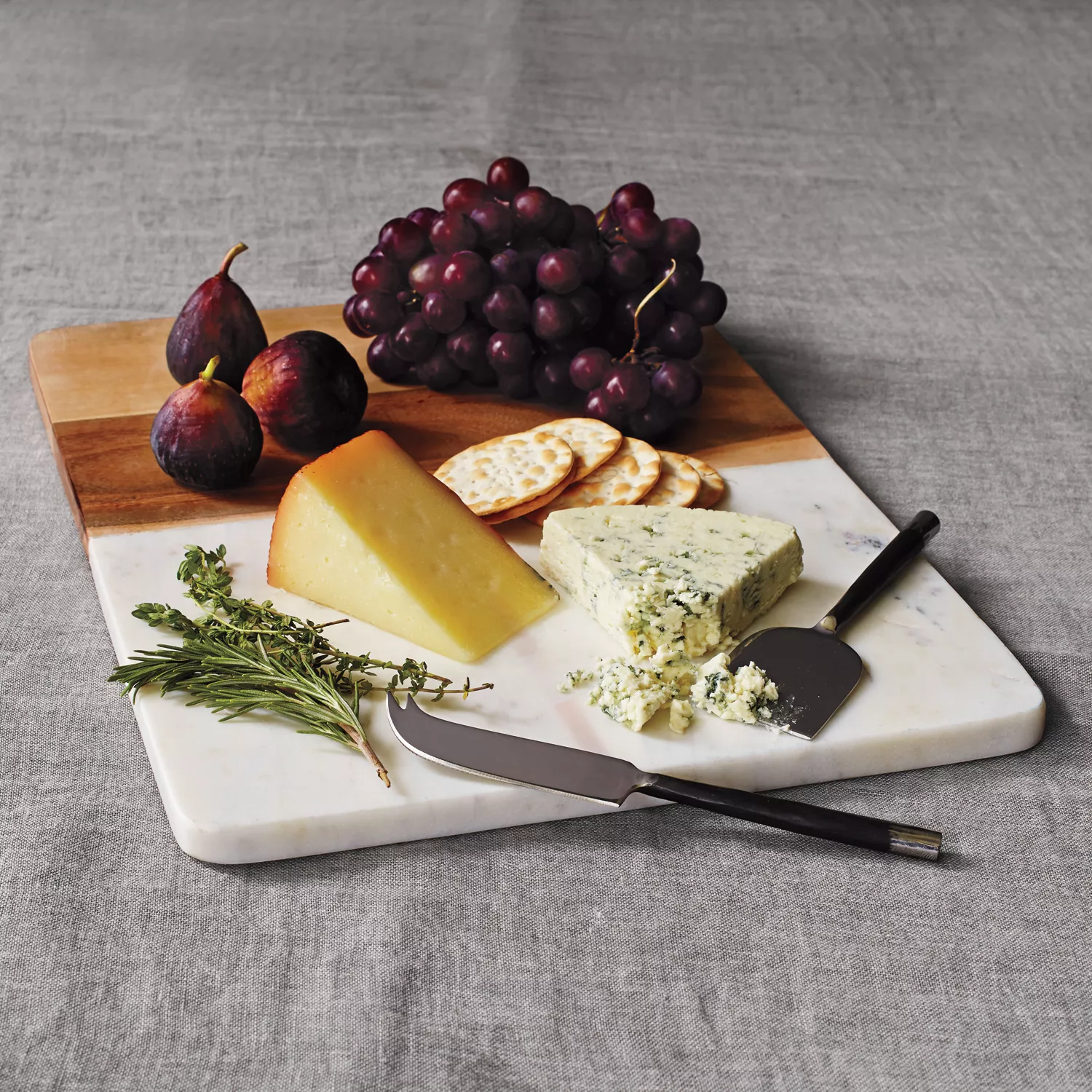 Sur La Table Marble and Mango Wood Cheese Board