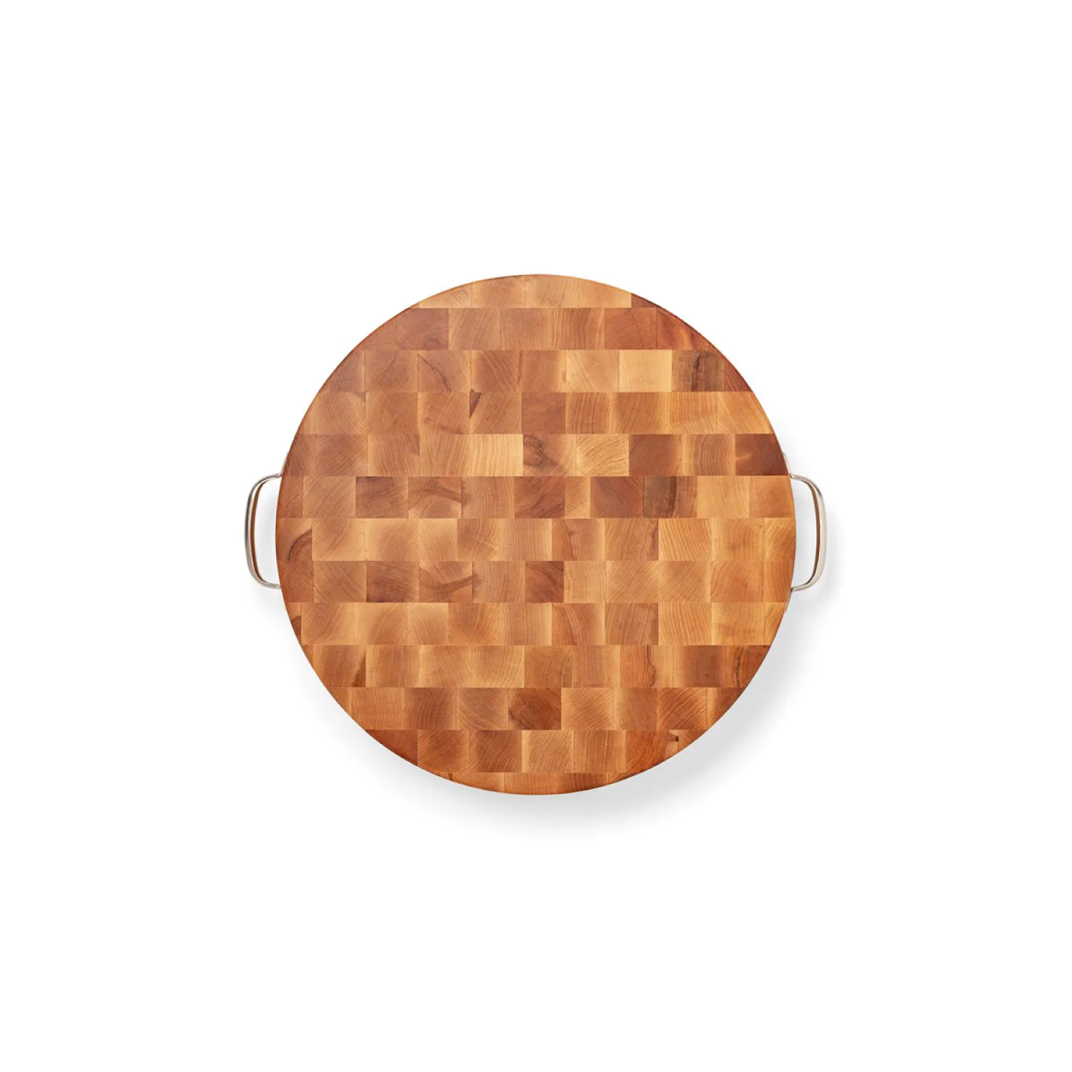 John Boos Maple End-Grain Round Chopping Block w/ Handles, 18" x 3"