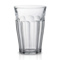 Duralex Picardie Tumbler He comes home after a long day at work grabs one fills it with ice and then drinks his soda, water or iced tea (no alcohol drinker here) every day whether watching TV or just a snack he always has a glass in his hands