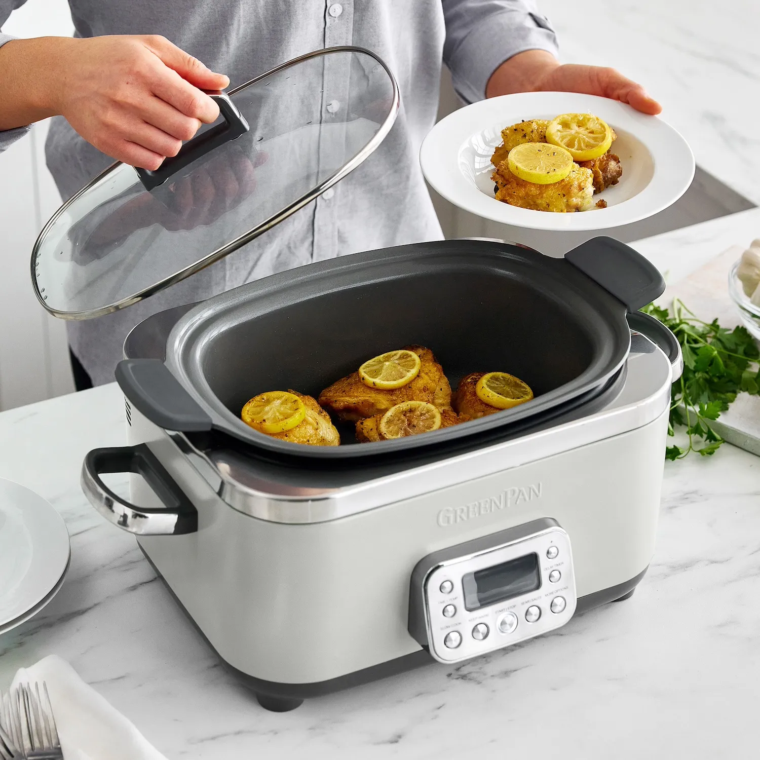 GreenPan Elite Slow Cooker, 6 qt.