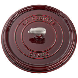 Staub Cast Iron Cochon Shallow Wide Round Cocotte, 6 qt.