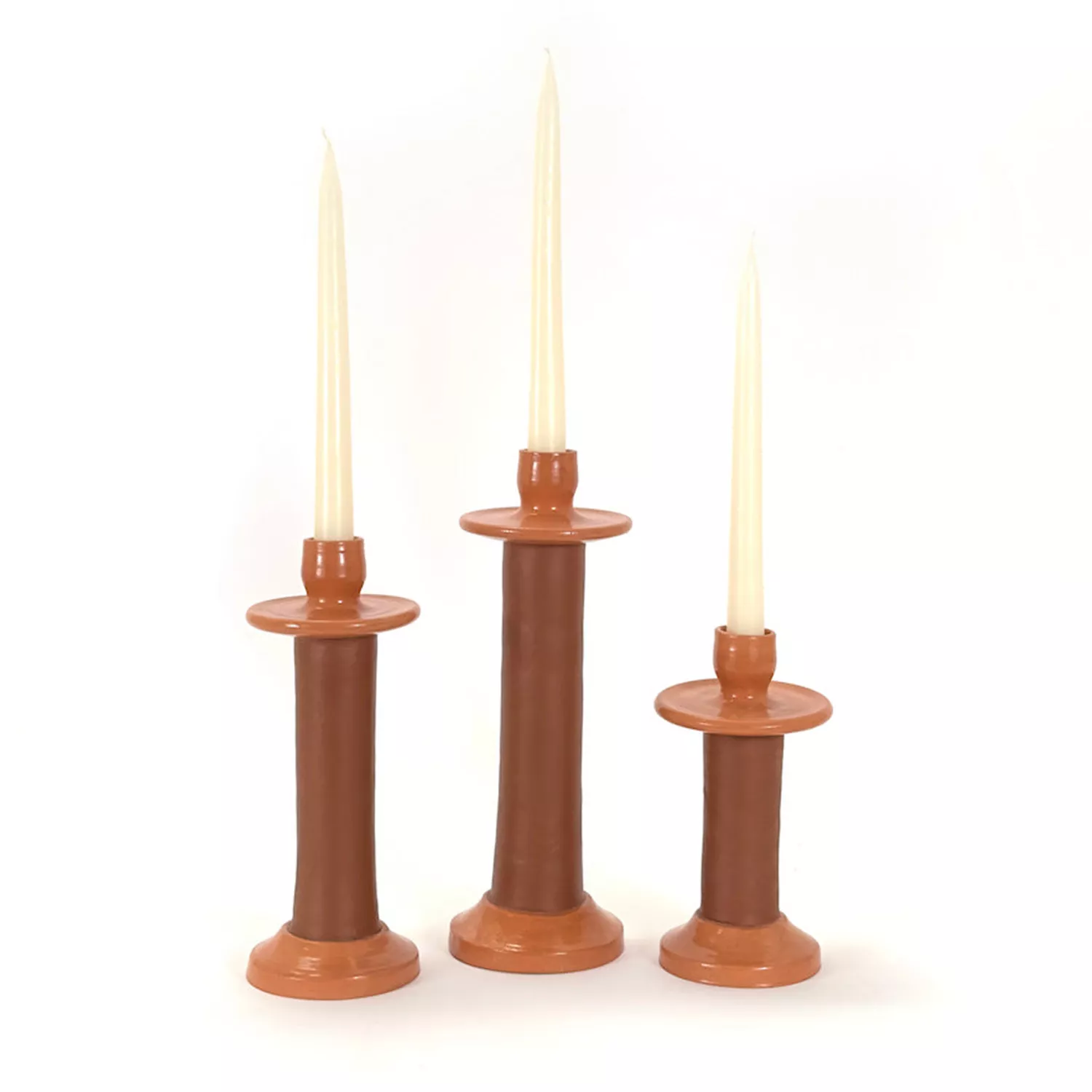 Alcantara-Frederic Large Leather Wrapped Candle Holder