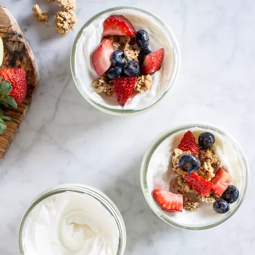 Yogurt Parfaits with Apricot-Glazed Berries