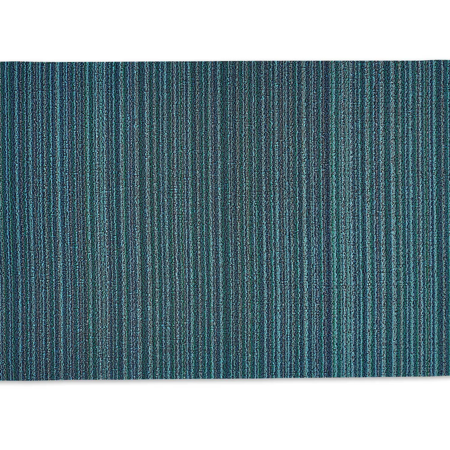 Chilewich Easy-Care Skinny Stripe Shag Rug, Turquoise