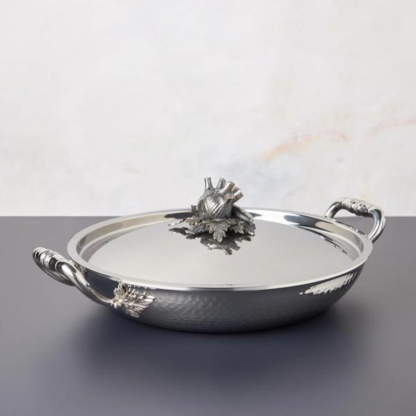 Ruffoni Opus Prima Hammered Stainless Steel Casserole, 4 qt.