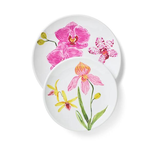 Sur La Table Orchid Melamine 12-Piece Dinnerware Set