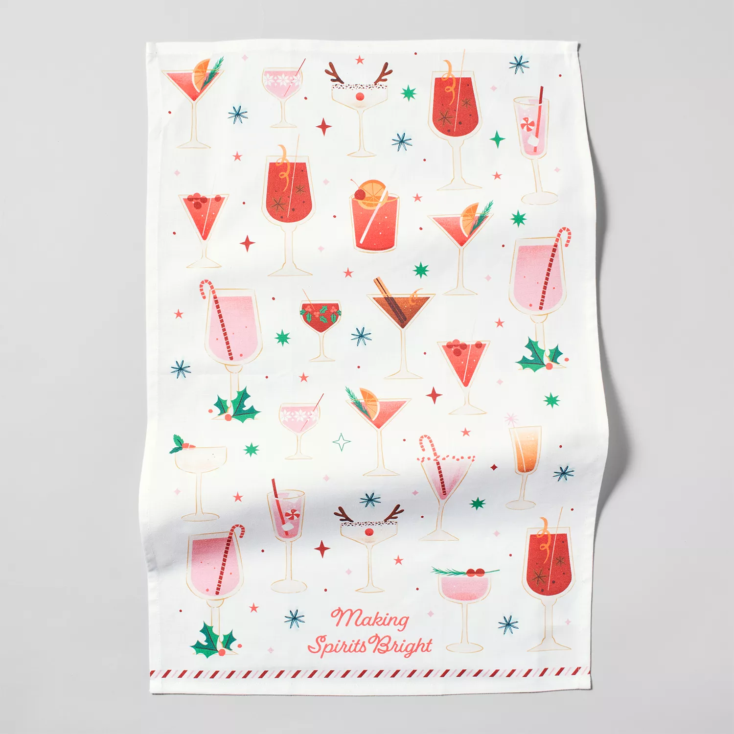 Sur La Table Christmas Cocktails Kitchen Towel | Sur La Table