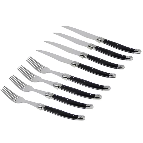 French Home Laguiole 8-Piece Steak Knife and Fork Set