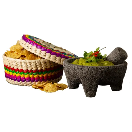 Verve Culture Molcajete and Tortilla Warming Basket