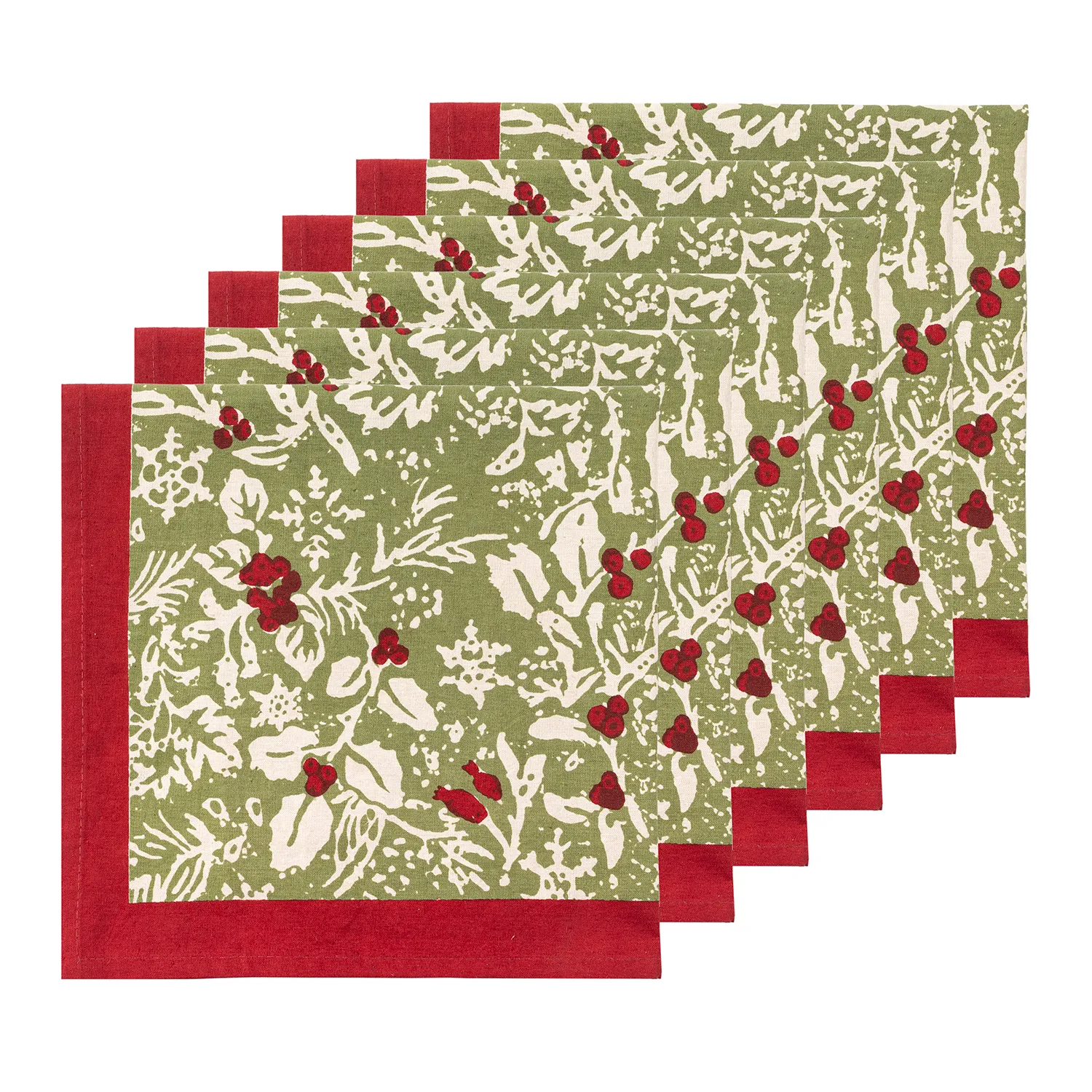 Couleur Nature Baies de Holly Napkins, Set of 6