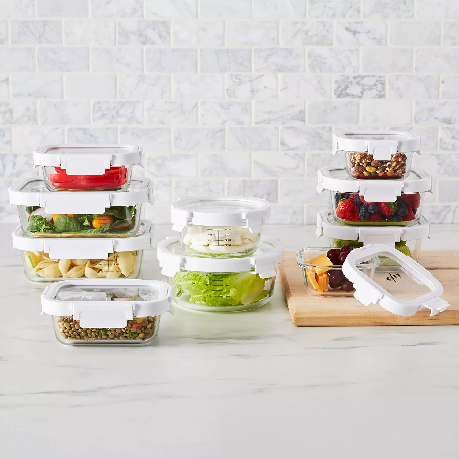 Glasslock Oven and Microwave Safe Glass Food Storage Containers 14 Piece Set