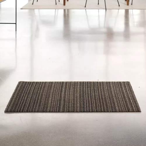 Chilewich Skinny Stripe Shag Big Mat, Steel