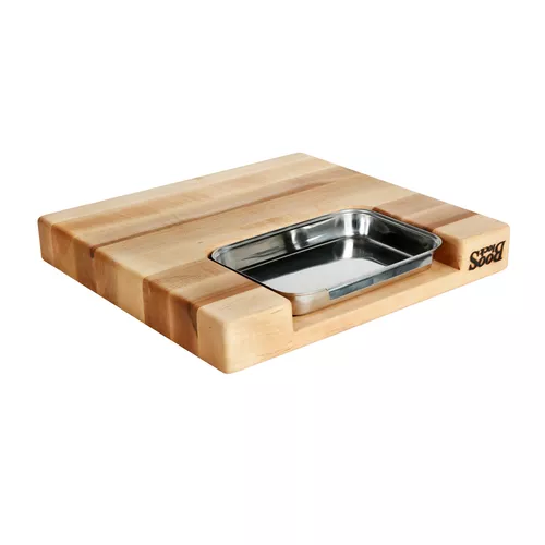 John Boos Maple Edge-Grain Rectangular Cutting Board w/ Insert