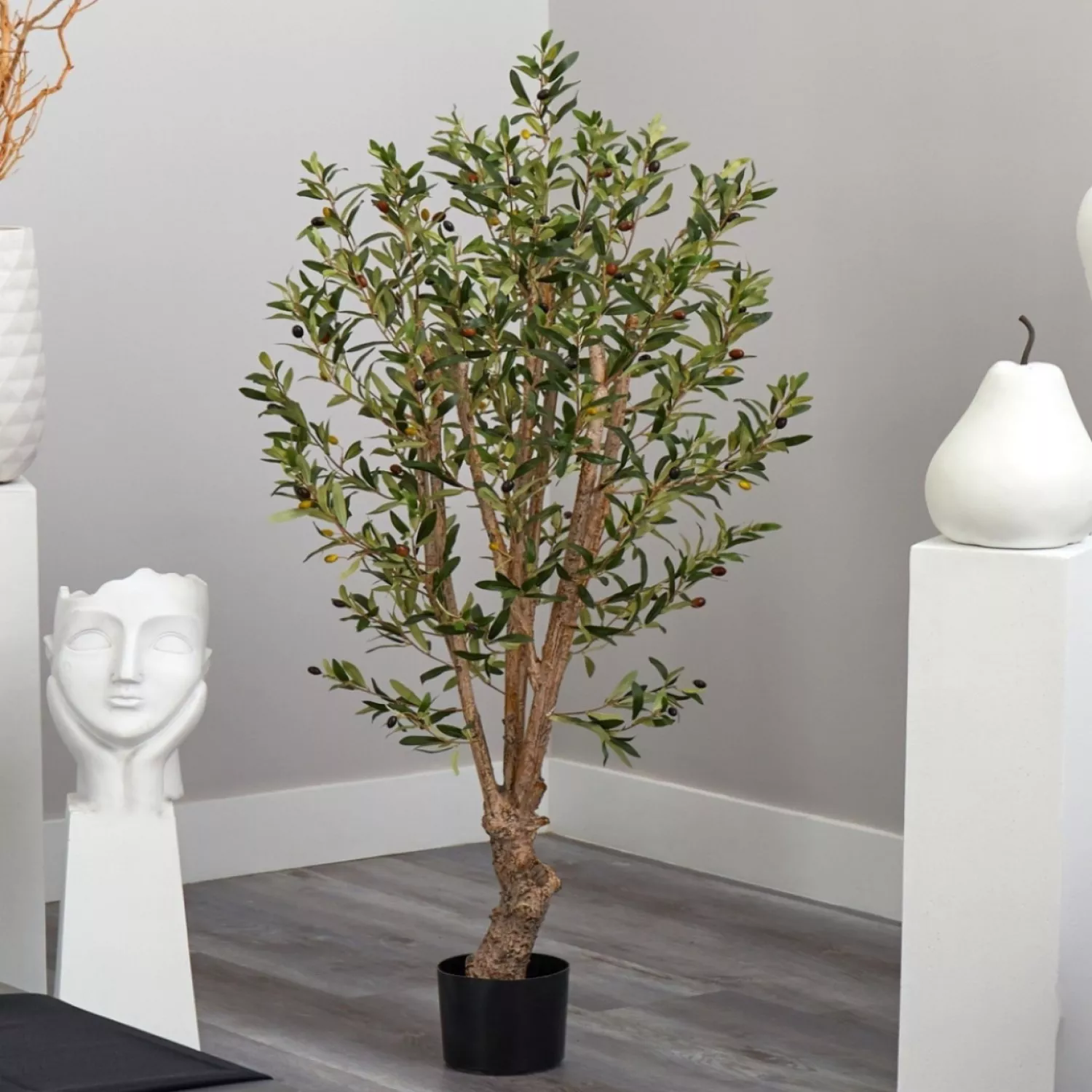 Nearly Natural Olive Silk Tree, 5'