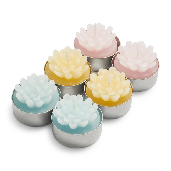 Floral Tealight Candles, Set of 6