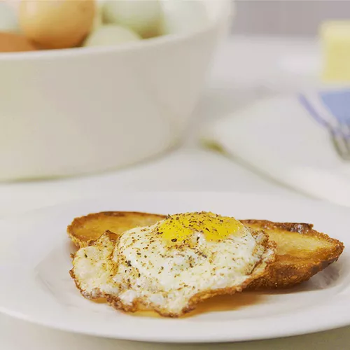 Fried Eggs in Stainless Steel