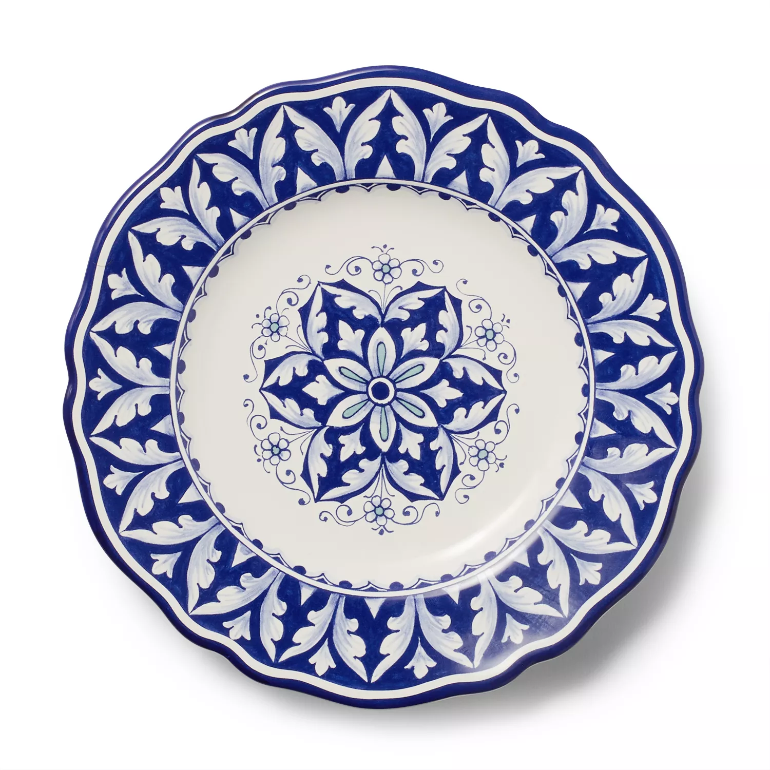 Sur La Table Nova Deruta Blue Peacock Salad Plate