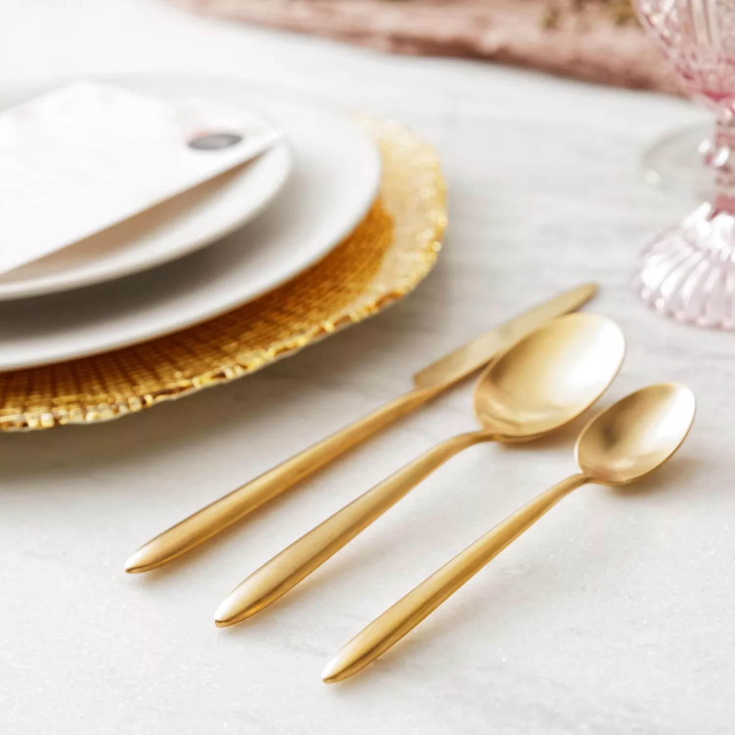 Fortessa Gold Brushed Velo Flatware Set, 20pc