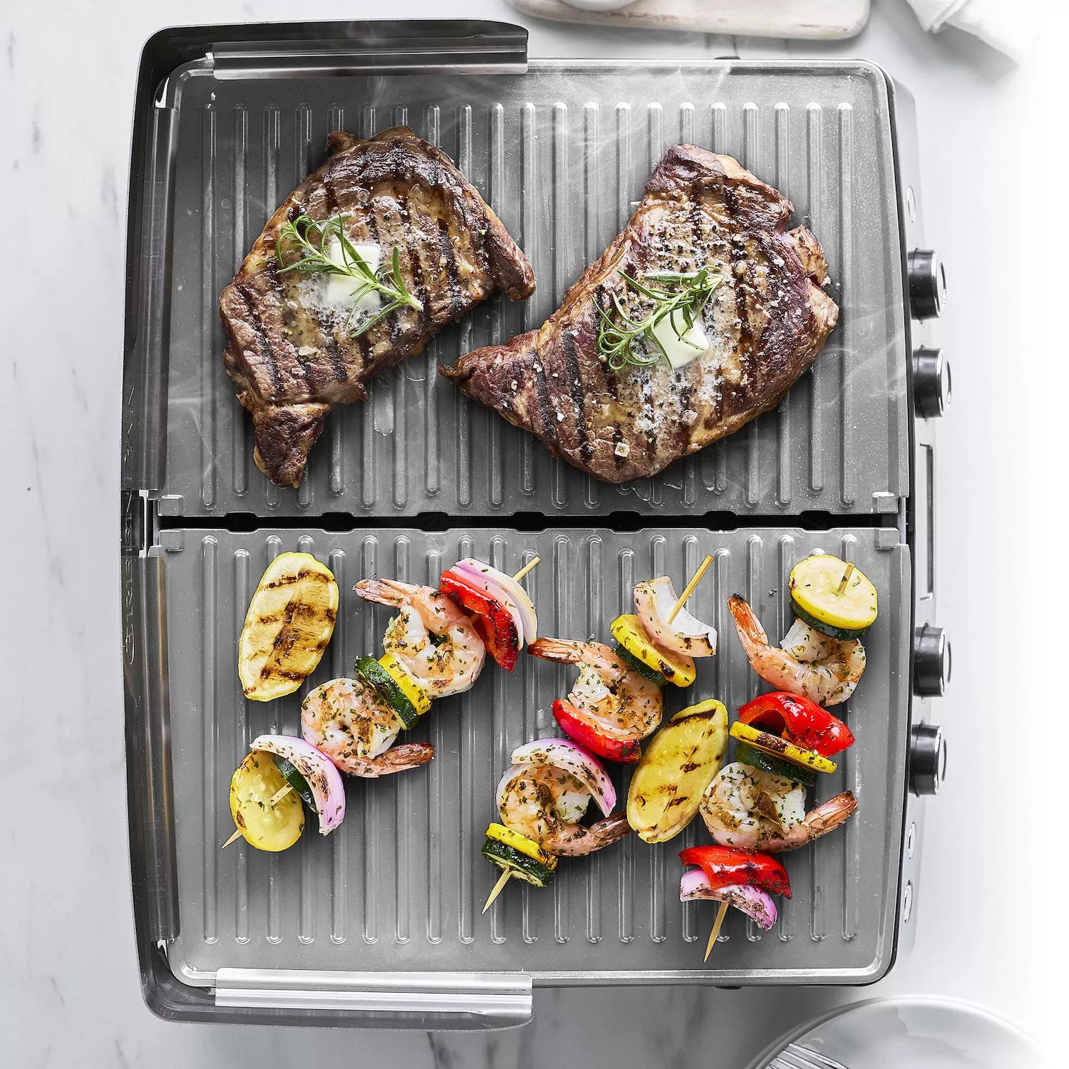 Elite XL Smoke-Less Grill & Griddle | Premiere Stainless Steel