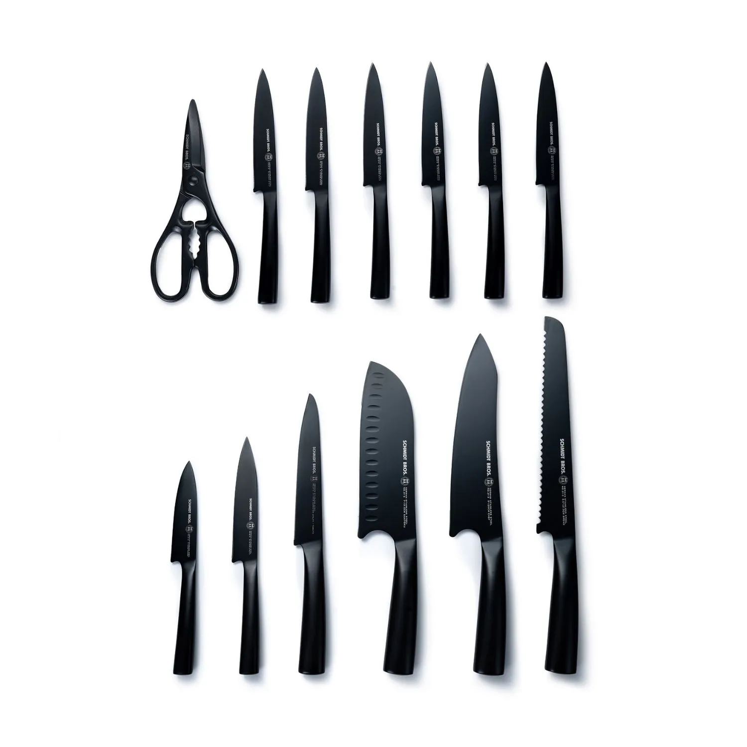 Schmidt Brothers Jet Black 14-Piece Knife Block Set