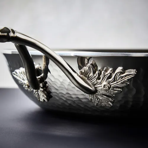 Ruffoni Opus Prima Hammered Stainless Steel Wok, 12"