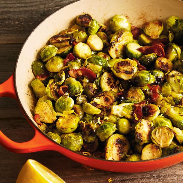 Caramelized Brussels Sprouts with Bacon and Thyme