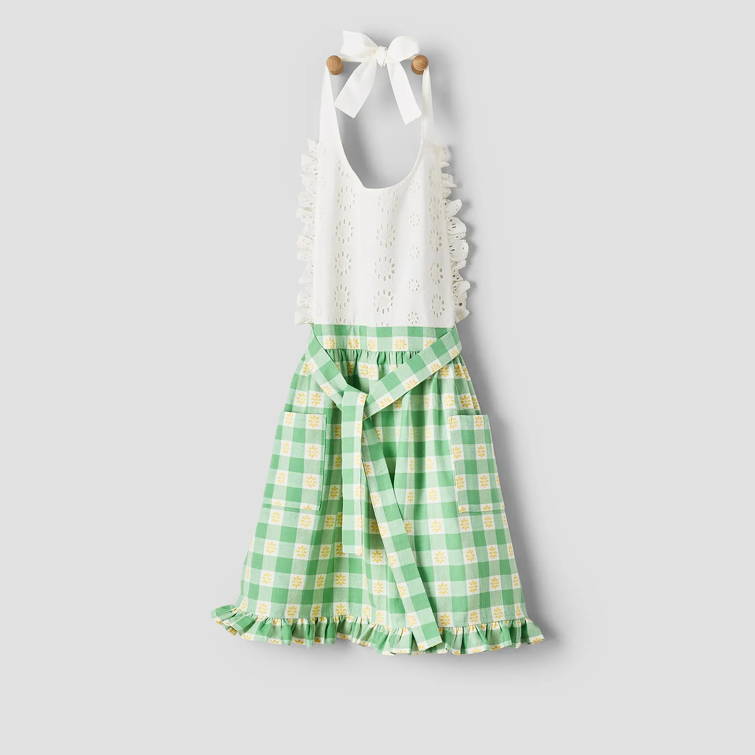Sur La Table Floral Gingham Apron
