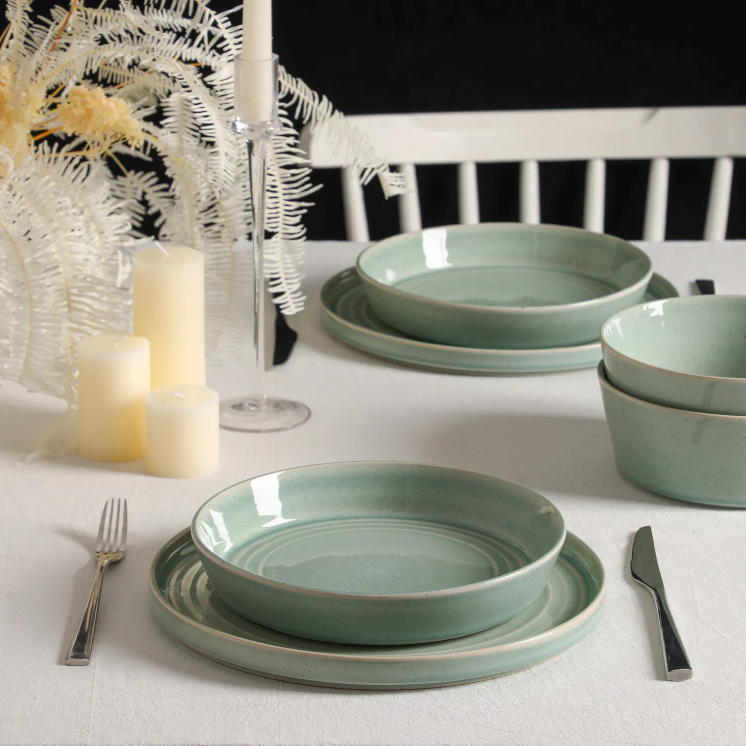 Stone Lain Claire Stoneware 12-Piece Dinnerware Set