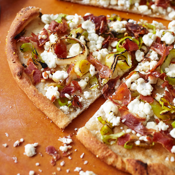 Leek, Prosciutto and Goat Cheese Pizza