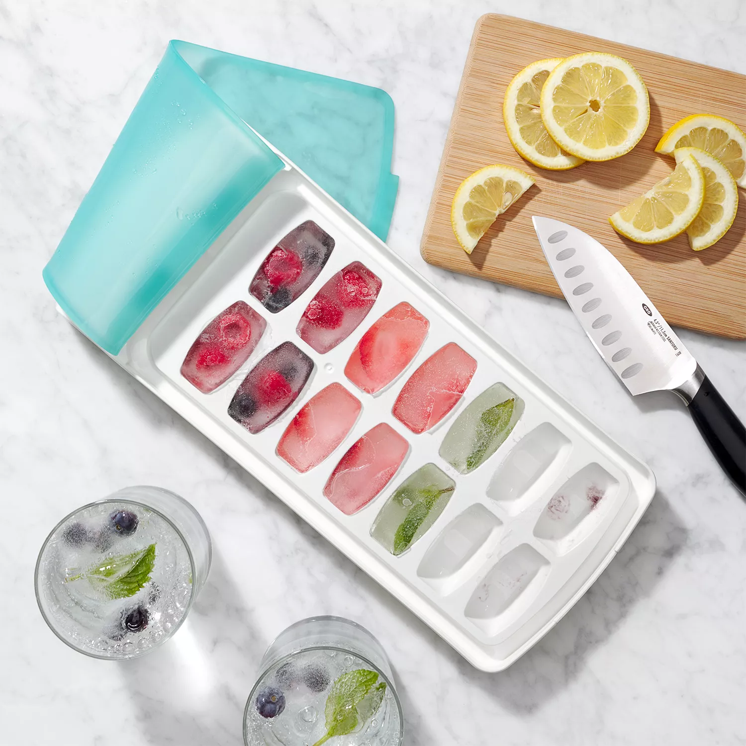 thumbnail image 2 of OXO Good Grips Silicone Small Ice Cube Tray For Cocktails With Lid 2 of 14