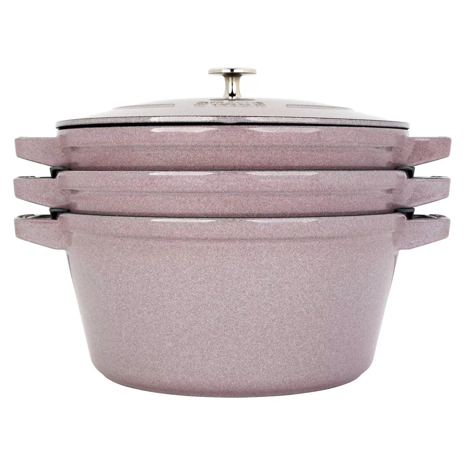 2-in-1 Enameled Cast Iron Cocotte Double Braiser Pan with Grill Lid 3.3  Quarts - Barbecue 