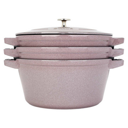 Staub Stackable 4-Piece Set I have been using it for a few years and find it superior to any other enameled cast iron Cookware I have used