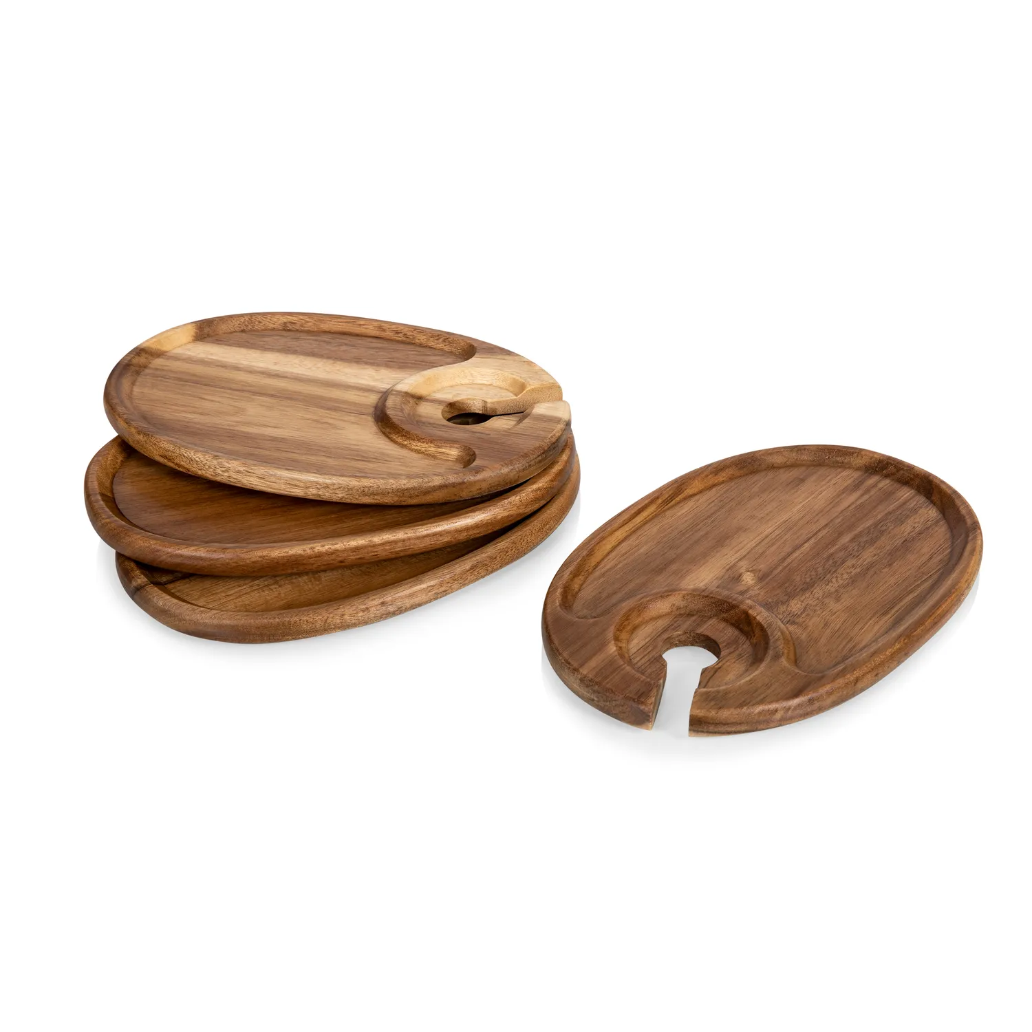 Picnic Time Wine Appetizer Plate, Set of 4