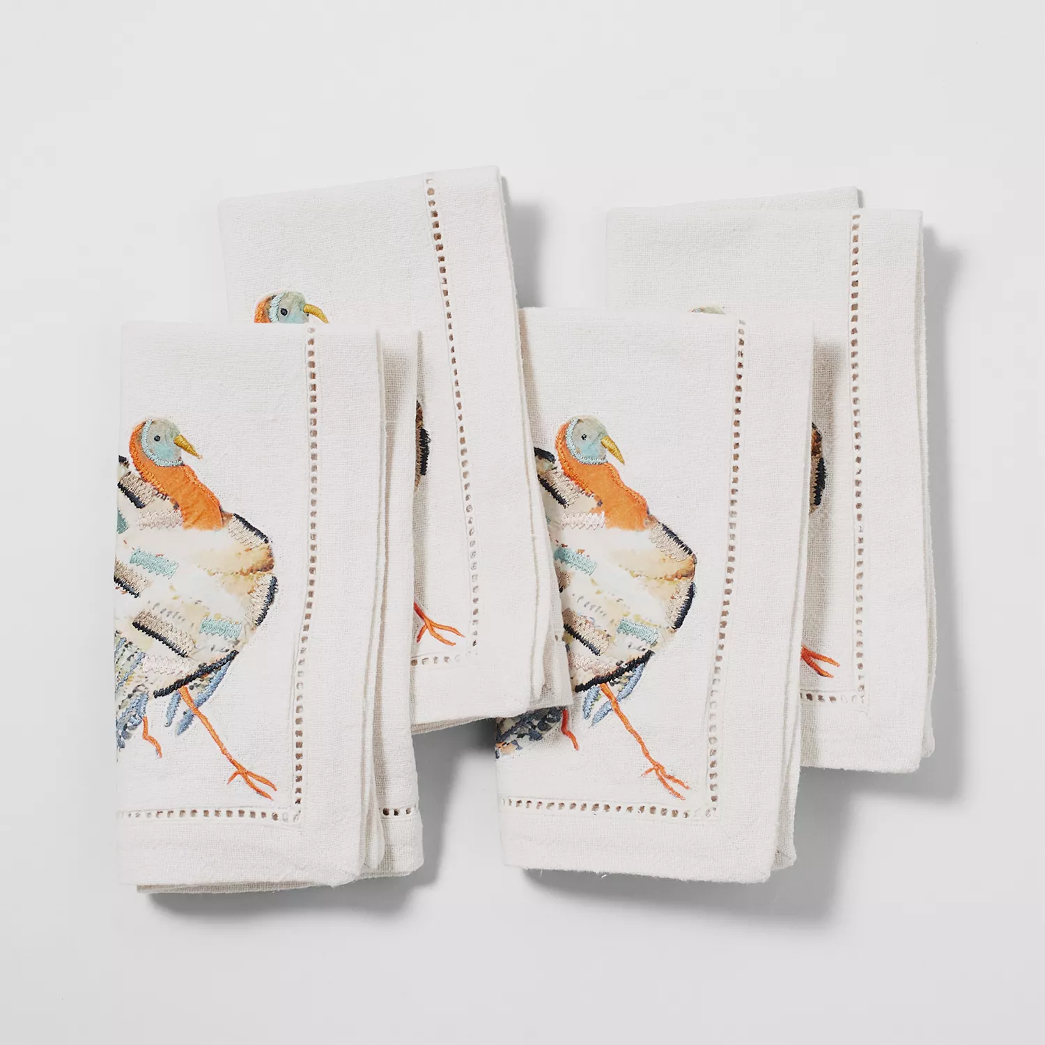 Traditional Thanksgiving Turkey Cloth Dinner Napkins - Set of 4 napkins